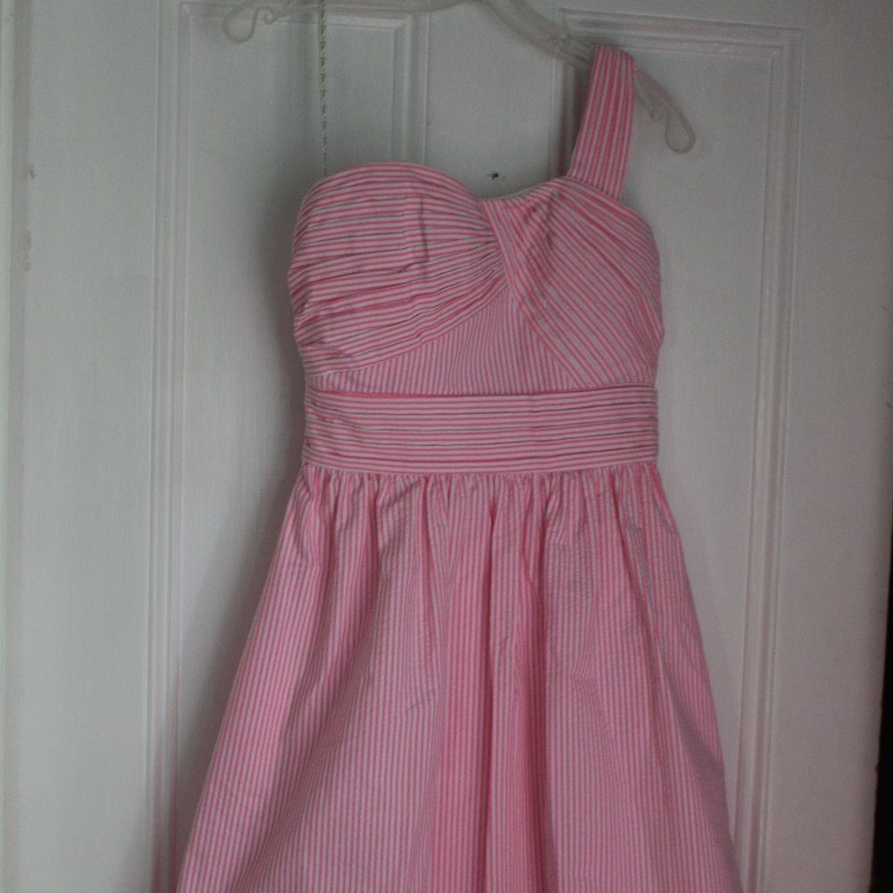 NWT Lilly Pulitzer Addison Dress Pink and White Pin Stripes Sz 2 Pretty Summer